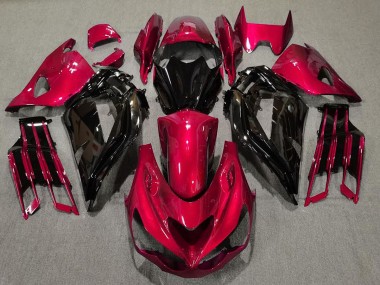 2012-2021 Rojo Brillante & Negro Kawasaki ZX14R Carenado Moto