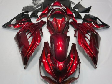 2012-2021 Rojo Fuego Brillo Kawasaki ZX14R Carenado Moto