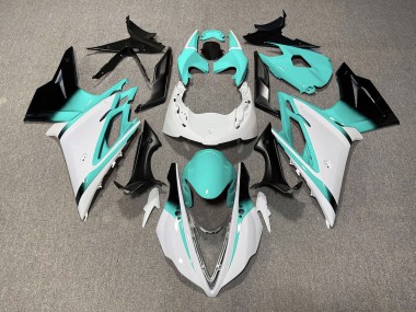 2013-2016 Blanco Brillante & Verde Azulado Triumph Daytona 675 Carenado Moto