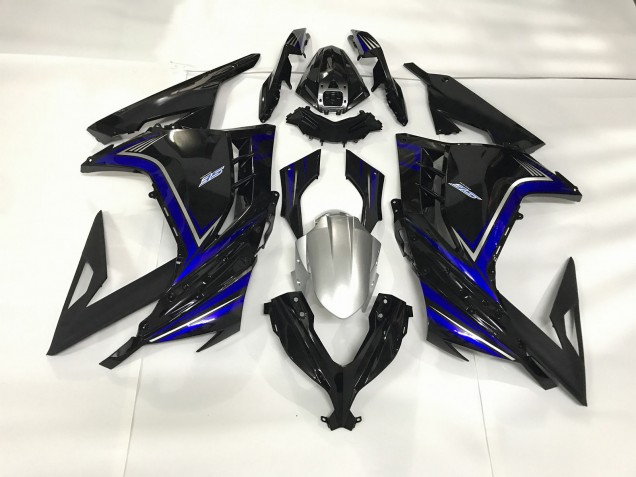 2013-2018 Negro Brillante & Azul Kawasaki Ninja 300 Carenado Moto