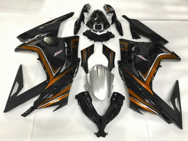 2013-2018 Negro Brillante & Naranja Kawasaki Ninja 300 Carenado Moto