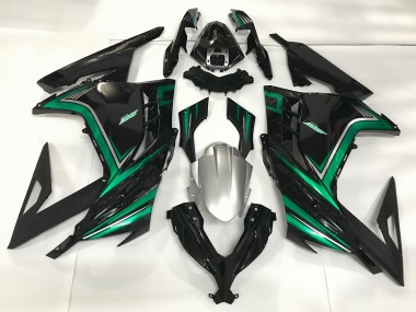 2013-2018 Negro Brillante & Verde Esmeralda Kawasaki Ninja 300 Carenado Moto