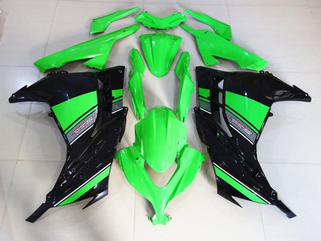 2013-2018 Negro & Verde Brillante Kawasaki Ninja 300 Carenado Moto