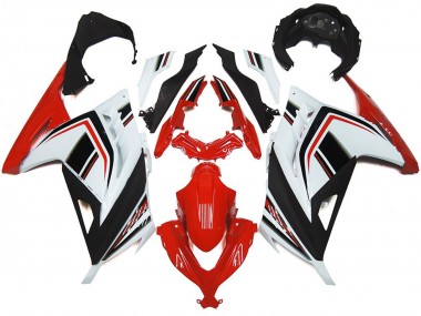 2013-2018 Rojo Blanco & Negro Brillo Kawasaki Ninja 300 Carenado Moto