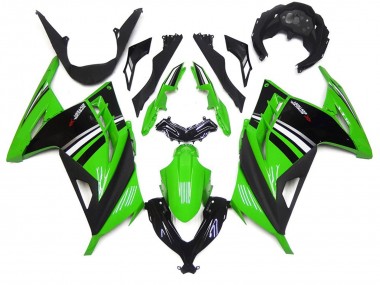 2013-2018 Verde Blanco & Negro Brillo Kawasaki Ninja 300 Carenado Moto
