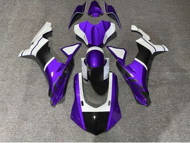 2015-2019 Acentos Morados & Fibra De Carbono Yamaha R1 Carenado Moto
