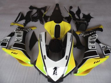 2015-2019 Amarillo Brillante & Blanco Yamaha R1 Carenado Moto