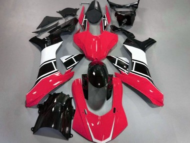 2015-2019 Rojo Brillo Blanco & Negro Yamaha R1 Carenado Moto