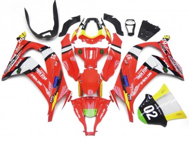 2016-2019 Rojo & Negro Con Blanco Kawasaki ZX10R Carenado Moto