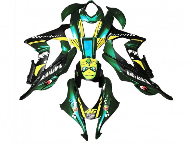 2016-2019 Tiburón Verde Bosque Kawasaki ZX10R Carenado Moto 2016-2019 Tiburón Verde Bosque Kawasaki ZX10R Carenado Moto