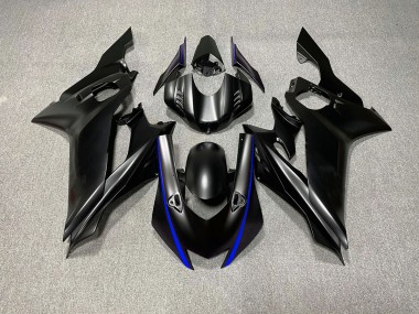 2017-2021 Acentos En Negro Mate & Azul Yamaha R6 Carenado Moto