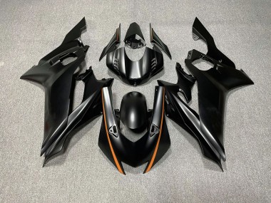 2017-2021 Acentos En Negro Mate & Naranja Yamaha R6 Carenado Moto