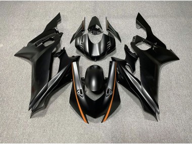 2017-2021 Acentos En Negro Mate & Naranja Yamaha R6 Carenado Moto