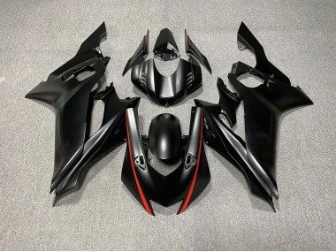 2017-2021 Acentos En Negro Mate & Rojo Yamaha R6 Carenado Moto