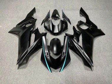 2017-2021 Acentos En Negro Mate & Verde Azulado Yamaha R6 Carenado Moto