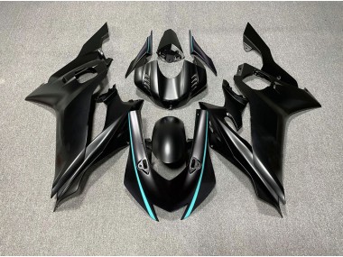 2017-2021 Acentos En Negro Mate & Verde Azulado Yamaha R6 Carenado Moto