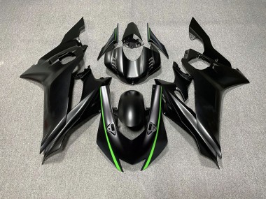 2017-2021 Acentos En Negro Mate & Verde Yamaha R6 Carenado Moto