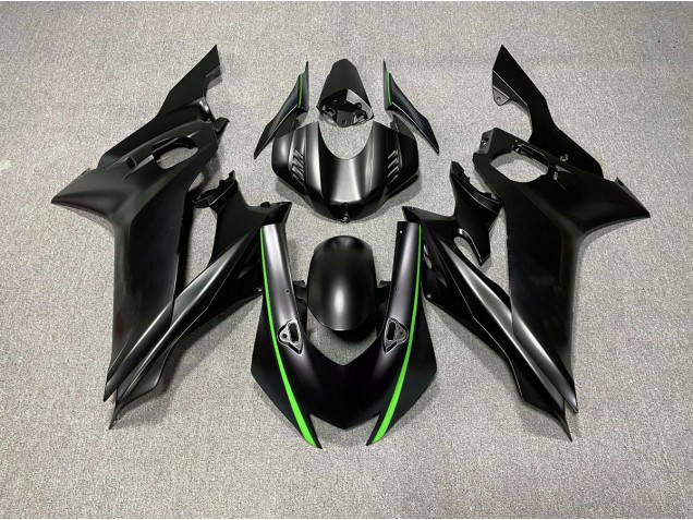 2017-2021 Acentos En Negro Mate & Verde Yamaha R6 Carenado Moto 2017-2021 Acentos En Negro Mate & Verde Yamaha R6 Carenado Moto