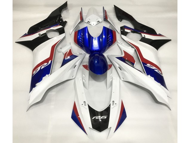 2017-2021 Blanco Brillante & Azul Intenso Yamaha R6 Carenado Moto 2017-2021 Blanco Brillante & Azul Intenso Yamaha R6 Carenado Moto