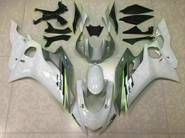 2017-2021 Blanco Brillo & Plata Yamaha R6 Carenado Moto