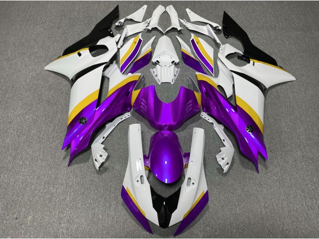 2017-2021 Brillo Morado & Amarillo Yamaha R6 Carenado Moto 2017-2021 Brillo Morado & Amarillo Yamaha R6 Carenado Moto