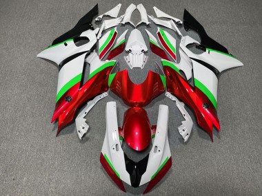 2017-2021 Brillo Rojo & Verde Yamaha R6 Carenado Moto