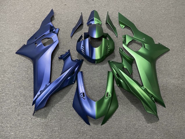 2017-2021 División Azul & Verde Yamaha R6 Carenado Moto