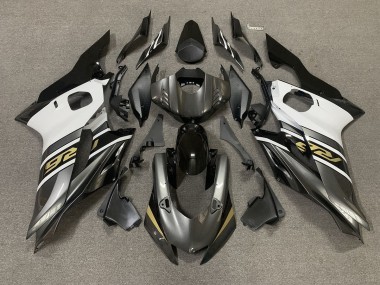 2017-2021 Gris Plomizo & Dorado Yamaha R6 Carenado Moto