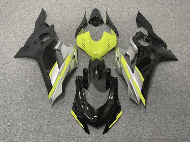 2017-2021 Negro Con Amarillo Floro Yamaha R6 Carenado Moto