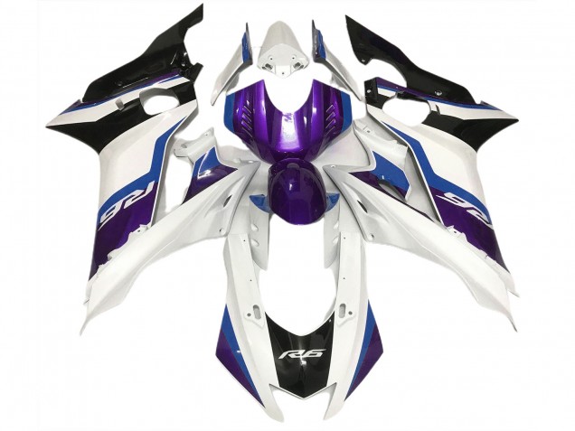 2017-2021 Púrpura & Blanco Brillante Yamaha R6 Carenado Moto 2017-2021 Púrpura & Blanco Brillante Yamaha R6 Carenado Moto