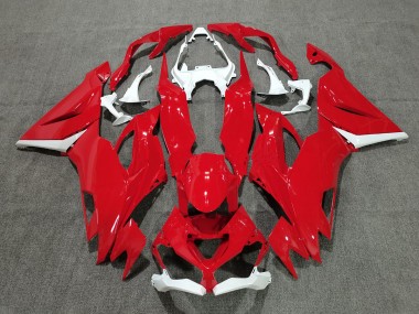 2019-2023 Rojo Con Blanco Kawasaki ZX6R Carenado Moto